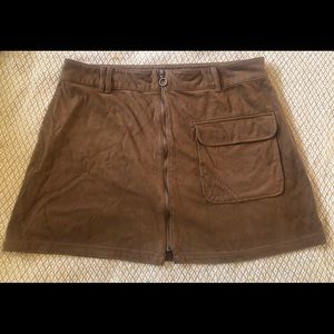 Faux Suede Zip-Up Skirt